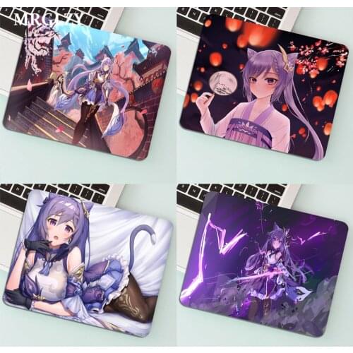 Genshin Impact Keqing MousePads Computer Laptop Anime Mouse Mat Top Selling Wholesale Gaming Pad Mouse Gamer Keyboard Carpet