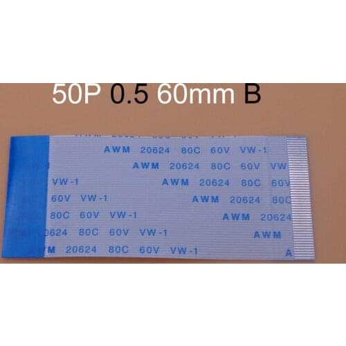 1pc New FFC FPC flat flexible cable 0.5mm pitch 50 pin 50PIN typeB Length 60mm 60cm Width 25.5mm Ribbon Flex Cable