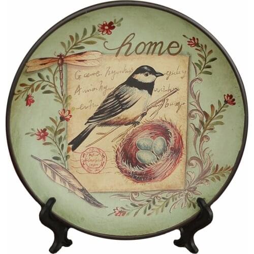 European retro ceramic decorative plate decoration home study swing plate home decoration board porcelain wall hanging art board