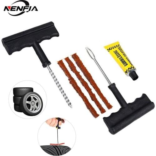 NENFIX Car Tire Repair Kit Auto Bike Car Tire Tyre Cement Tool Puncture Plug Practical Hand Tools for Car Truck Motorbike PCS6