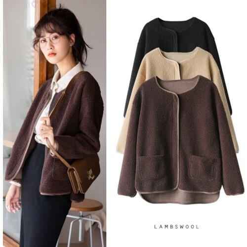 Polar Fleece Sports Jacket Women Winter Round Neck Zipper Cardigan Solid Autumn Running Slim Coat Ladies Clothes