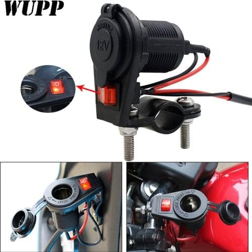 Motorcycle modified 12V cigarette lighter power socket, car charger and power supply female seat with cable and switch