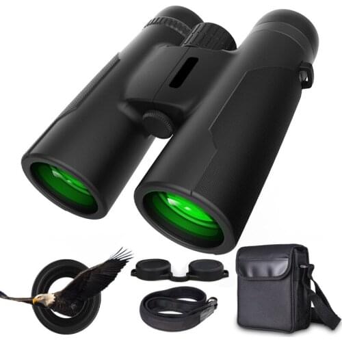 12x42 Powerful Binoculars with Clear Weak Light Vision Birds Watching Hunting Camping Sports for Adults with BAK4 FMC Lens