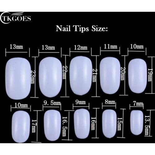 TKGOES 600pcs Beauty Clear round Short false nail tips salon full cover false french nail art tips fake acrylic nails