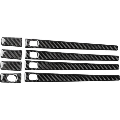 Genuine Carbon Fiber Car Door Handle Bar Frame Cover Stickers For Audi A4 B8 2009-2016 Audi A5 2010-2016