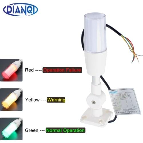 New Led Three-Color Signal Indicator Lamp DC 24V 3 Color in 1 layer Smart Warning Light For CNC Machine Alarm Buzzer AC 220V