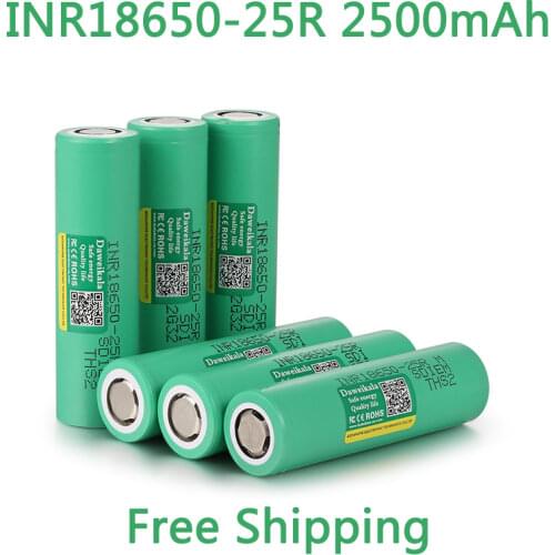 New 18650 battery Rechargeable battery INR18650 25R 20A discharge Li-ion Batteries 15A cell battery screwdriver flashlight