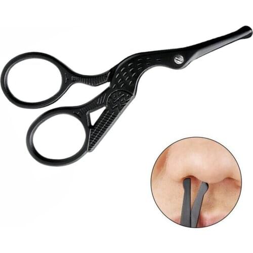 Nasal Hair Scissors Rounded Curved Safety Stainless Steel Portable Vibrissa Scissors Nose Hair Trimmer Eyebrow Scissors Makeup