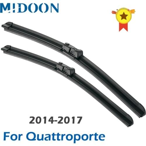 MIDOON Front Wiper Blades for Maserati Quattroporte Fit Push Button Arms 2014 2015 2016 2017