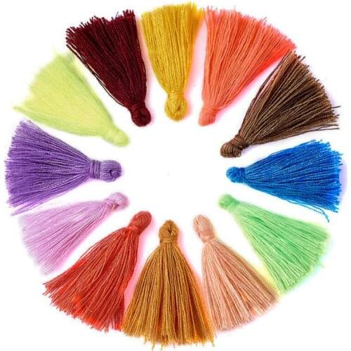20 Colors Cotton Thread Tassels Pendant Decorations for Jewelry Making DIY 25~31x5mm; about 39~47pcs/bag