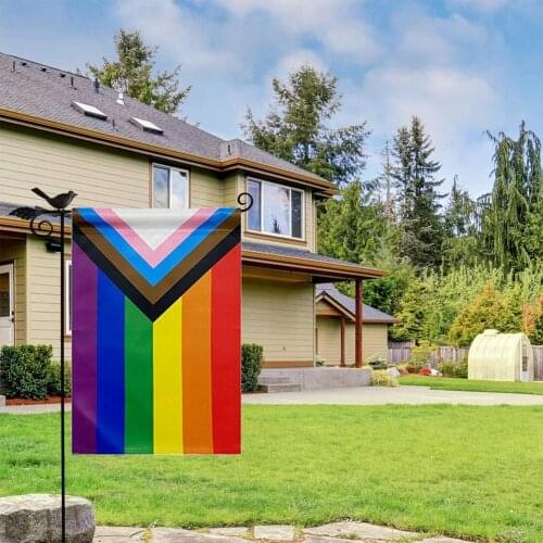 Rainbow Flag 150X90CM Banner 100D Polyester Grommets Lgbt Gay Rainbow Progress Pride Flag Garden Outdoor Decor