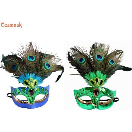 Cosmask Peacock Mask Christmas Mask Halloween Mask Masquerade Half Face Birthday Party Supplies