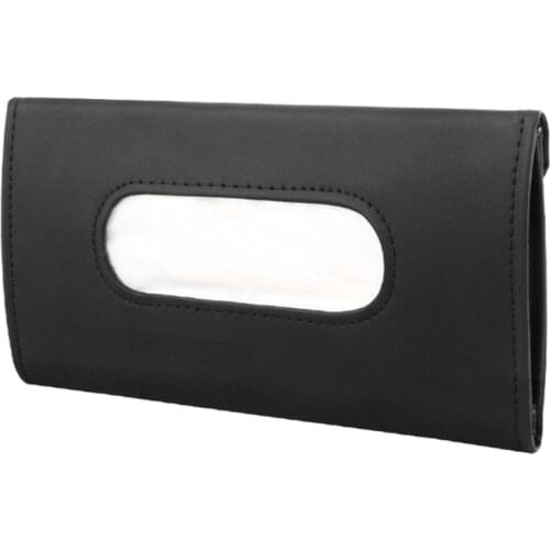 Sun Visor Napkin Holder Face Mask Case Waterproof Tissue Bag Wear-resistant Leather Tissue Storage Holder Car Decoration