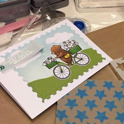 Big Star Polka Stencil for DIY Scrapbooking Decorative Embossing Paper Card Making Craft Plastic Template Drawing Sheet 6x6inch