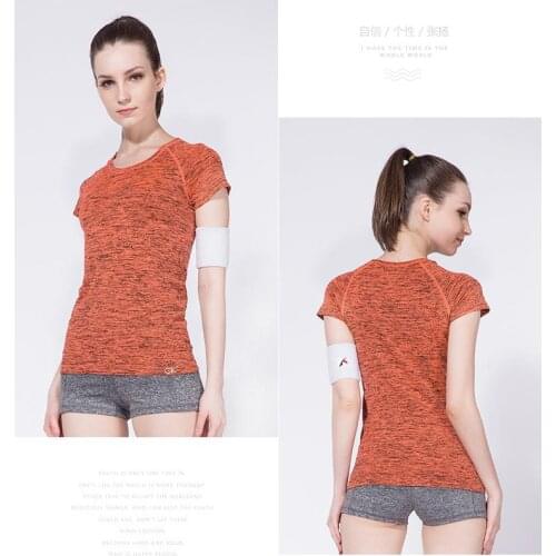 Female Dry Quick Round Collar Short Sleeve Shirt Outdoor Elastic Sports T-Shirt womens Sport Yoga T-shirts