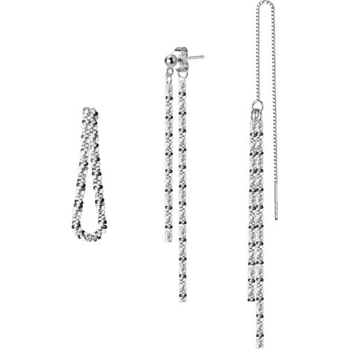 1pair Authentic 925 Sterling silver Starry Chain Tassel Chain earrings Long Jewelry For Party TLE2267