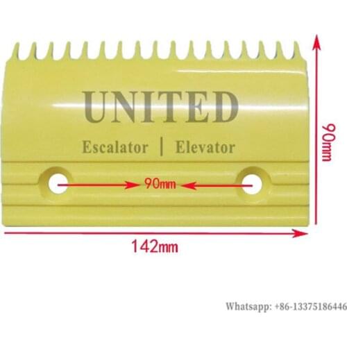 10pcs Escalator Yellow Plastic Comb Plate H2200147 32333635-1 L142mm W90mm Hole Space 90mm 17Teeth CENTER MIDDLE