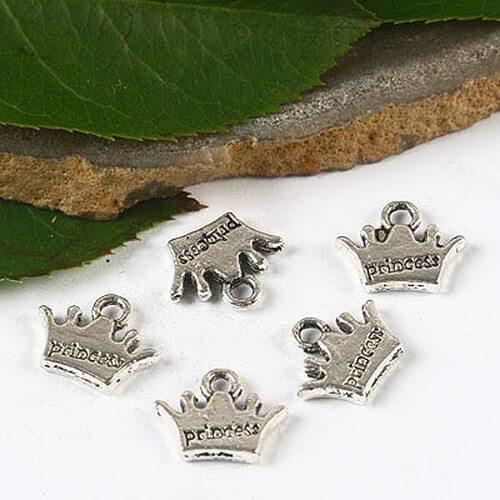 100pcs Tibetan silver princess crown charms H2699