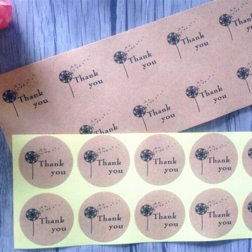 1000pcs/lot Lovely Dandelion 'Thank You' Multiple Stickers DIY Hand Made For Gift Cake Baking Package Sealing Sticker