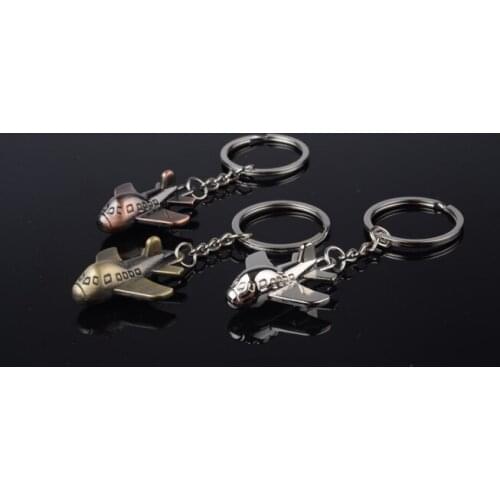 3 colors Alloy Airplane Keyrings Fashion Mens Keychains 30pcs/lot Free Shipping