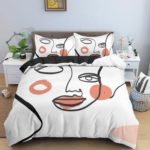 Abstract Bedding Set Luxury Duvet Cover Set Comforter/Quilt Cover with Pillowcase 2/3PCS Bed Set Home Textile Bedclothes