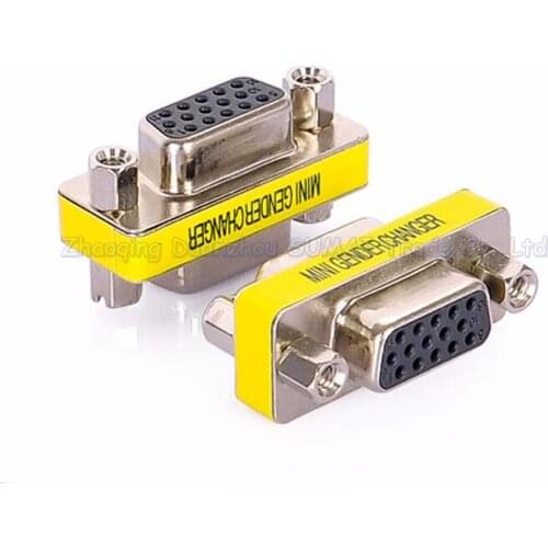 VGA Adapter DB15 15 Pin Adapter VGA Female to Female Connector free shipping