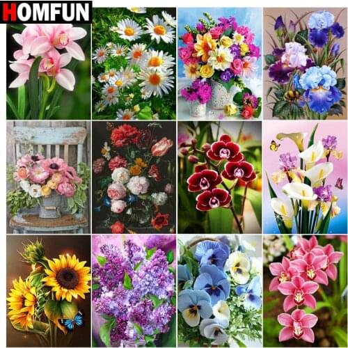 HOMFUN 5d Diamond Painting Full Square/Round "Flower vase stool" Picture Of Rhinestone DIY Diamond Embroidery Home Decor