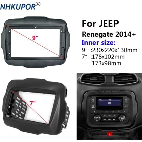 Car Radio Fascia For JEEP Renegade 2014+ 2 Din Auto Stereo Audio Dashboard Fitting Adapter Panel dash Frame Kit Bezel Faceplate