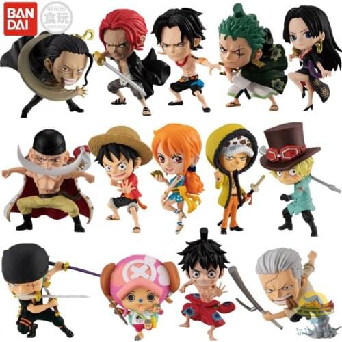 Bandai ONE PIECES Box Egg Shape Monkey D. Luffy Roronoa Zoro Figure Decoration Collection Gift Fantasy Figurines Toys