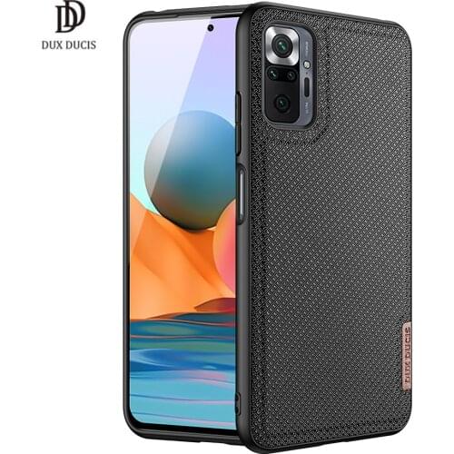 DUX DUCIS Fino Series For XIAOMI Redmi Note 10 Pro Case Woven Fabric Protecting Case Anti-Shock Non-Slip Original Slim Design