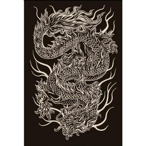 Black and White Dragon Art Film Print Silk Poster Home Wall Decor 24x36inch