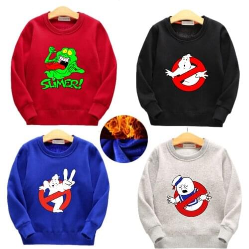 Kids Hoodies Cartoon Winter Warm The Ghostbuste T Shirt Children Sweatshirts Fashion Toddler Cool Boys Long Sleeve