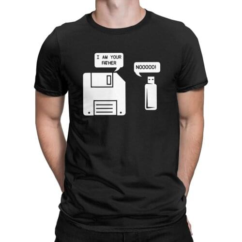 Men Women T-Shirt Usb Floppy Disk I Am Your Father Geek Gifts Awesome Pure Cotton Tees Short Sleeve T Shirts Clothes Summer