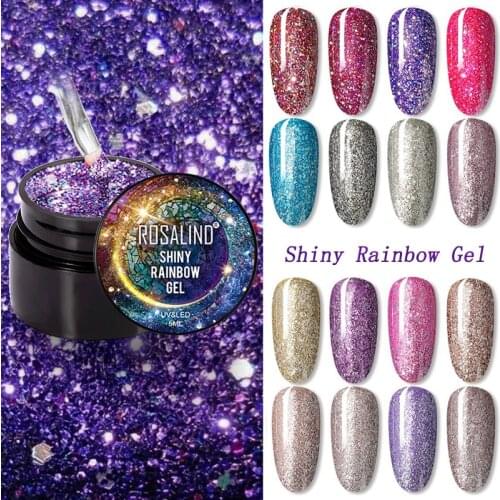 ROSALIND Gel Nail Polish Hybrid Varnishes Fashion Nails Polish Semi Permanent Gel Lacquer Soak Off White Painting Top Coat 5ml