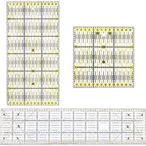 Imzay 3pcs Patchwork Quilting Ruler DIY Sewing Patchwork Accessories Acrylic Quilting Ruler Precision Cutting