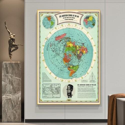 World Map Canvas Painting Wall Art Interesting Poster and Printing Educational Classroom Decoration for Living Room Bedroom Home