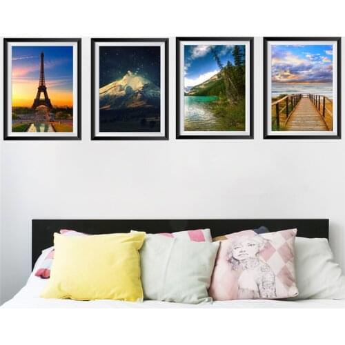 Beautiful Scenery In Pvc Photo Frame Wall Stickers For Office Living Room Bedroom Home Decoration Mural Art 3d View Wall Decal
