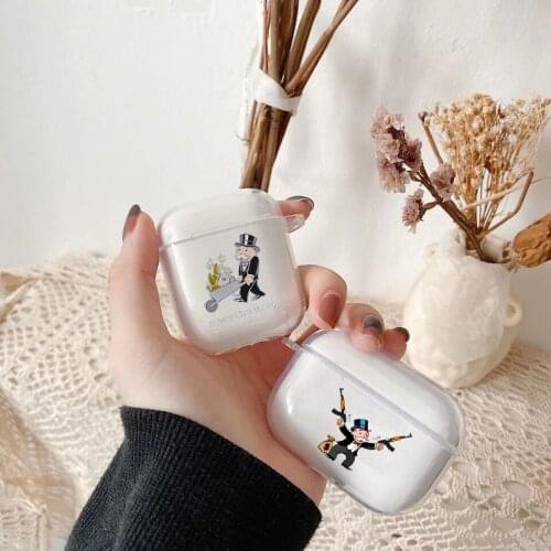 Fashion Cartoon Luxury Dollar Monopolys TPU silicone Bluetooth Airpod Case For Airpods 1/2 Airpods pro 3 TPU soft cover