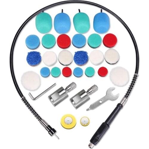 New Mini Detail Polisher Shaft, Car Foam Drill Polishing Pad Kit with 5/8Inch&M14 Thread, for Rotary Tool/Polishing Machine