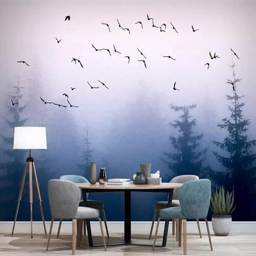 3D Photo Wallpaper Nordic Fantasy Forest Modern Cloud Bird Wall Cloth Wall Painting Living Room Study Home Decor Papel De Parede