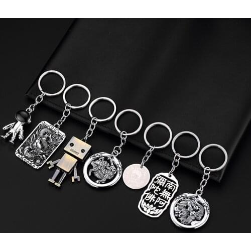 New Keychain space robot personality trend Car Keychain ring backpack pendant accessories Key Chains