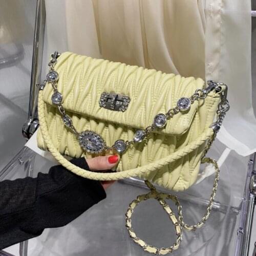 Pleated Totes With Woven Handle 2021 winter PU Leather Womens Designer Handbag Luxury brand Underarm Shoulder Messenger Bags