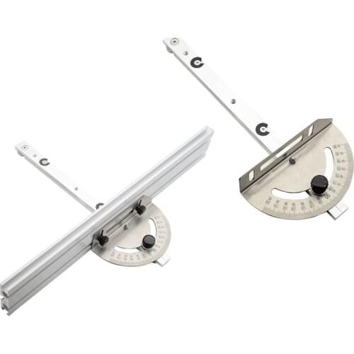 Practical Woodworking Table Saw Angle Ruler Miter Gauge Guide with Fence 415mm/16.34'' Carpenter Push Band Saw Inverted