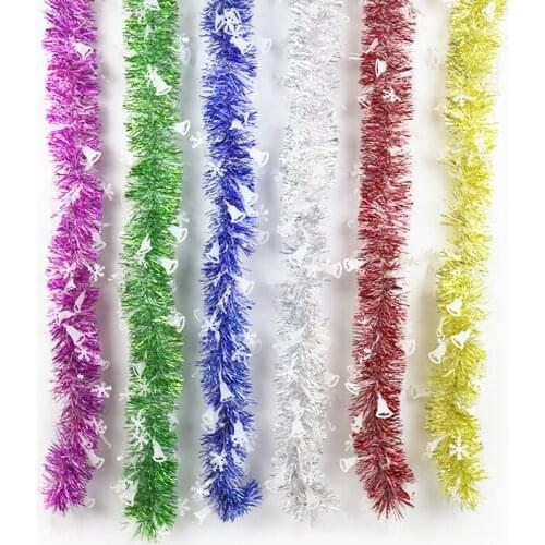 Christmas Decoration Color Bar Ornaments Encryption Bold Ribbon Snowflake Bell Garland Christmas Tree Decoration