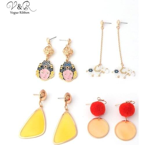 DIY Handmade Jewelry, Post/Hook Earring Set, with Epoxy Stone/ Portrait/ Geometric Acrylic/ Metal Flower/Venonat Pendant DIY-114