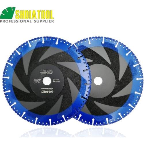 SHDIATOOL 2pcs 9"/230MM Vacuum Brazed Diamond Blade Demolition Body Coated Cutting Disc For Multi Purpose diamond wheel disc