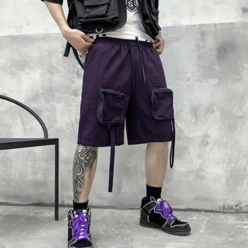 Summer Mens Shorts Ins Fashion High Street Loose Casual Outside Wearing Pants Trend Straight Pants Shorts for Man