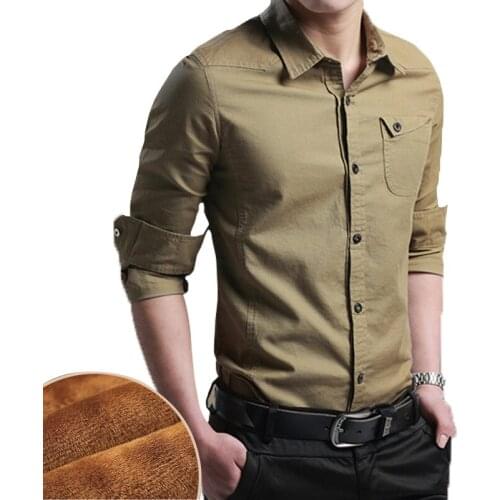 Thermal Long Sleeve Tactical Blouse Tops Autumn Winter Mens Thicken Fleece Warm Cotton Shirt Outdoor Training Sports Climbing