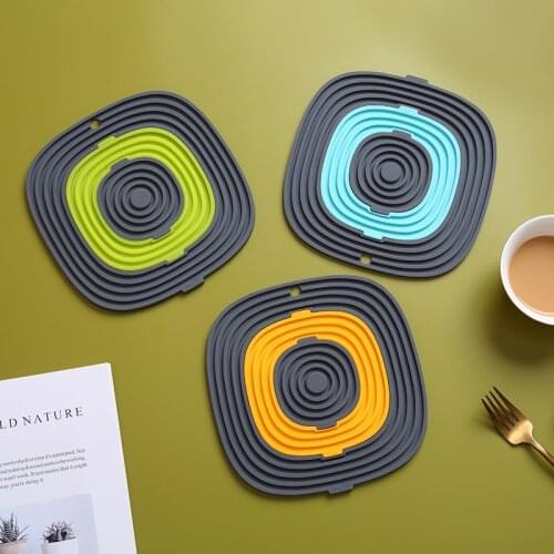 Creative Non-slip Silicone Cup Pad Resistant High Temperature Silicone Insulation Pad Silicone Three-in-one Insulation Meal Mat