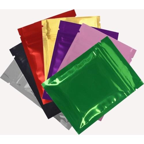 High Quality 7.5x10cm (3x4") 100pcs/lot Glossy Colors Heat Sealable Small Zip Lock Bags Food Storage Package Bag with Zipper